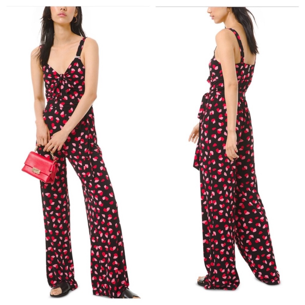 Black, Pink, Red Rose Petals Jumpsuit